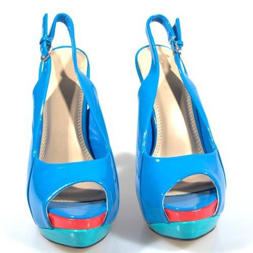 Sandalias de tacón en la plataforma azul A8030 2 Sandalias de tacón en la plataforma azul A8030 2