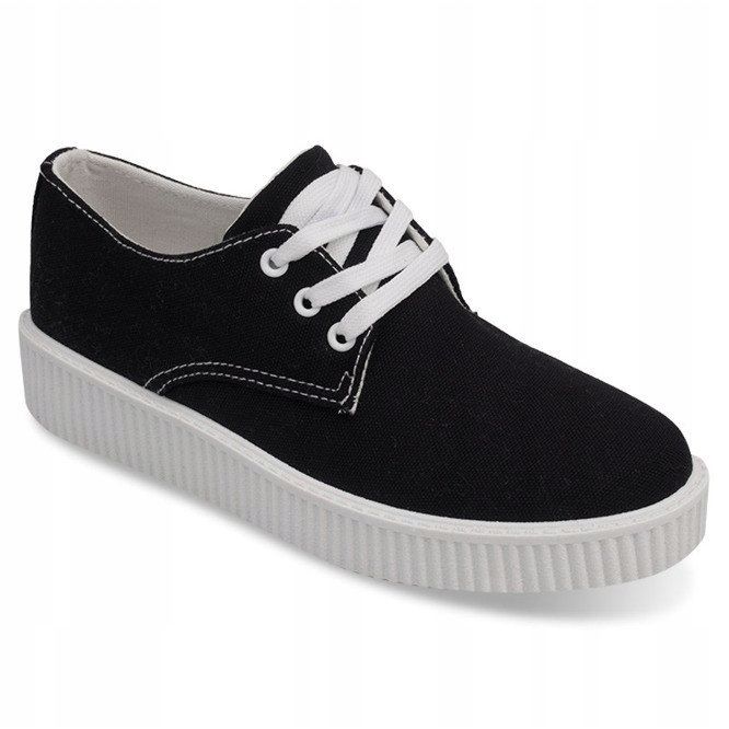 Zapatillas Creepers BK-15 negras con cordones negro 1