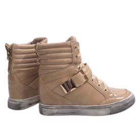 Zapatillas de deporte beige 7068 de oro de moda 1