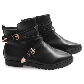 Botas Cálidas Elegantes Con Hebilla HW13 Negro 5