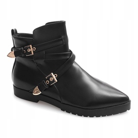 Botas Cálidas Elegantes Con Hebilla HW13 Negro 6