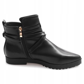 Botas Cálidas Elegantes Con Hebilla HW13 Negro 8