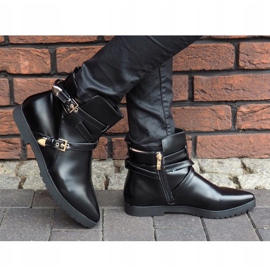 Botas Cálidas Elegantes Con Hebilla HW13 Negro 3