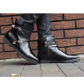 Botas Cálidas Elegantes Con Hebilla HW13 Negro 10