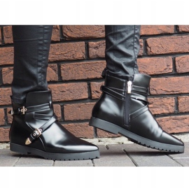 Botas Cálidas Elegantes Con Hebilla HW13 Negro 1 Botas Cálidas Elegantes Con Hebilla HW13 Negro 1