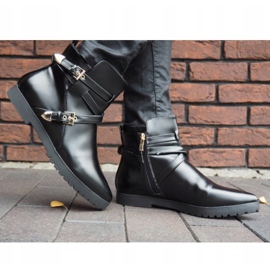 Botas Cálidas Elegantes Con Hebilla HW13 Negro 2
