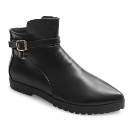 Botas Cálidas Elegantes Con Hebilla HW12 Negro 2