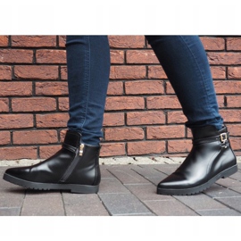 Botas Cálidas Elegantes Con Hebilla HW12 Negro 7