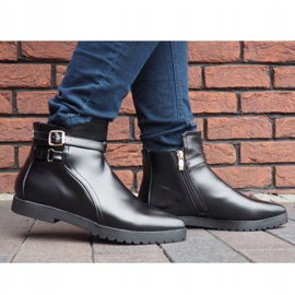 Botas Cálidas Elegantes Con Hebilla HW12 Negro 5