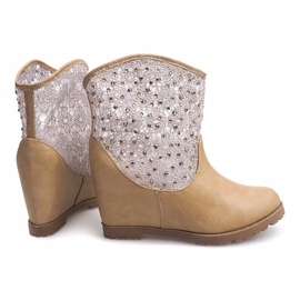 Botines calados 7010-16 Caqui 2