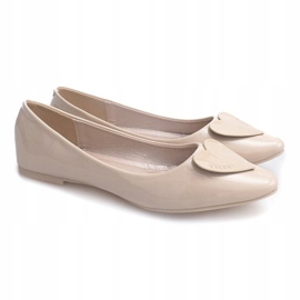 Bailarinas Lacadas Con Corazones 4003 Beige 4