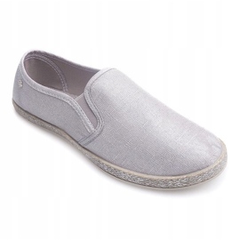 Alpargatas Deportivas Brillantes B740 Plata gris 1