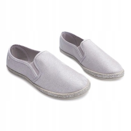 Alpargatas Deportivas Brillantes B740 Plata gris 2