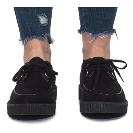 Botas Creepers en la plataforma negra 060SS negro 1