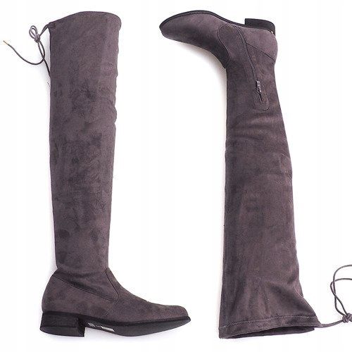 Botas Altas Ante Lycra 3037 Gris 1 Botas Altas Ante Lycra 3037 Gris 1