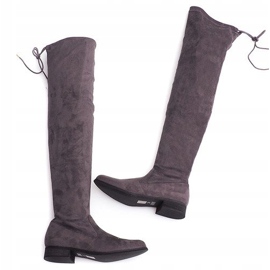 Botas Altas Ante Lycra 3037 Gris 2 Botas Altas Ante Lycra 3037 Gris 2