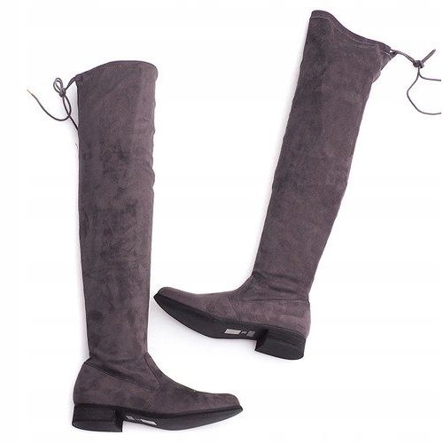 Botas Altas Ante Lycra 3037 Gris 2 Botas Altas Ante Lycra 3037 Gris 2