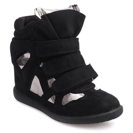 Deportivas Cuña Con Velcro 6041 Negro 1