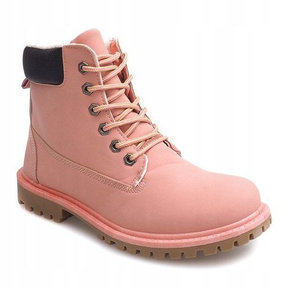 Botas de madera de otoño B788 Rosa rosado 1