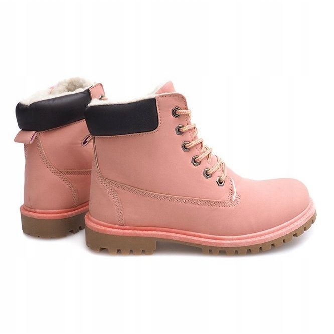 Botas de madera de otoño B788 Rosa rosado 2