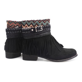 Botas de abrigo Boho Fringes LL51 Negro 2
