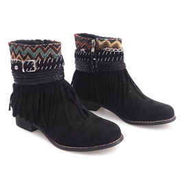 Botas de abrigo Boho Fringes LL51 Negro 3