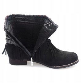 Botas de abrigo Boho Fringes LL51 Negro 1 Botas de abrigo Boho Fringes LL51 Negro 1