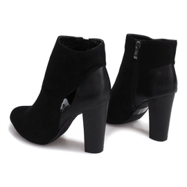 Botines de ante en poste con cremallera T-10 Negro 3