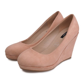 Zapatos De Salón Con Cuña De Ante 2054 Rosa rosado 4