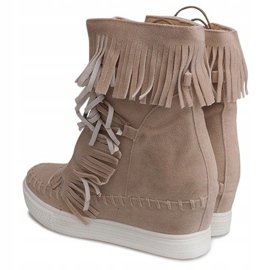 Deportivas Cuña Con Flecos Boho 7A1453 Beige 1