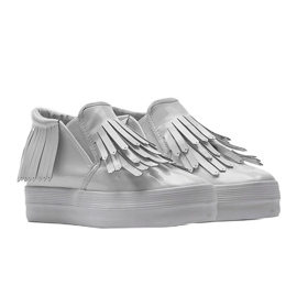 Zapatillas Lacadas Con Cuña KB-SQ-077 Blanco 2