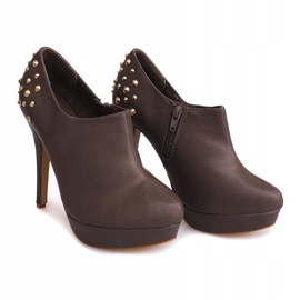 Botas elegantes de tacón alto 8860P Caqui 1 Botas elegantes de tacón alto 8860P Caqui 1