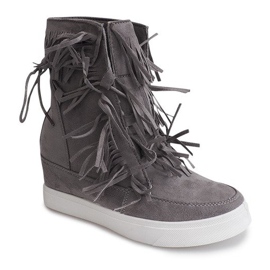 Deportivas Cuña Flecos Boho 881-2 Gris 7