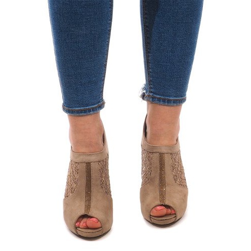 Botas abiertas de tacón alto LL05 Caqui multicolor verde 1 Botas abiertas de tacón alto LL05 Caqui multicolor verde 1