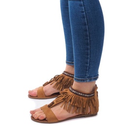 Sandalias Boho 8-9 de ante camel marrón 1