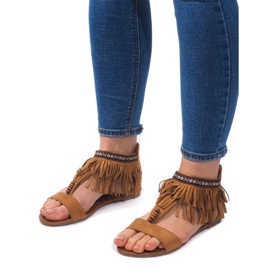 Sandalias Boho 8-9 de ante camel marrón 2