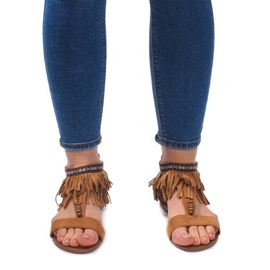 Sandalias Boho 8-9 de ante camel marrón 3
