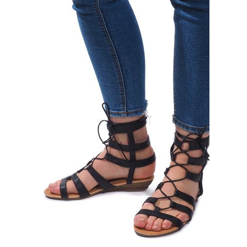 Sandalias Romanas Gladiador 8515 Negro 1