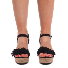 Sandalias de cuña Alpargatas FY8288 Negro 1 Sandalias de cuña Alpargatas FY8288 Negro 1