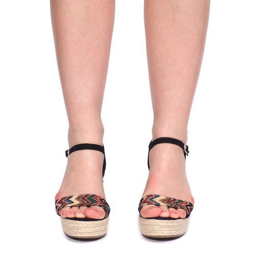 Sandalias Cuña 100-540 Negro 2 Sandalias Cuña 100-540 Negro 2