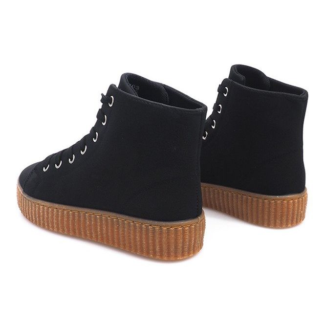 Botas Creepers en la plataforma negra AM-1103 negro 1 Botas Creepers en la plataforma negra AM-1103 negro 1