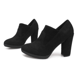 Botines de ante en un poste 6-232 Negro 1