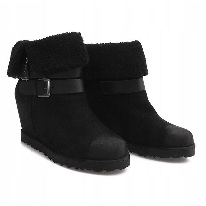 Botas cálidas en cuña 18-8 negro 2 Botas cálidas en cuña 18-8 negro 2
