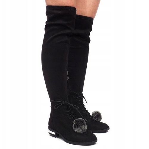 Botas Ante Pompon G-41 Negro 1