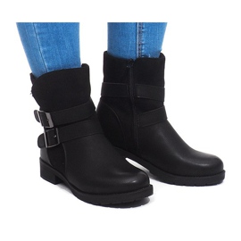 Botas cálidas con hebilla B0-178 Negro 2 Botas cálidas con hebilla B0-178 Negro 2