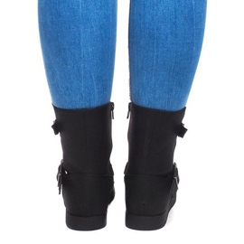 Botas cálidas con hebilla B9813 Negro 3