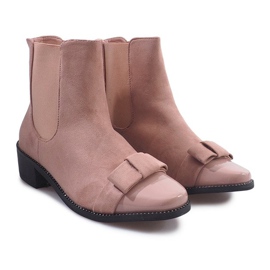 Botas cálidas con lazo LS3006 Rosa rosado 1
