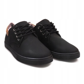 Zapatillas Cálidas Con Piel E655-1 Negro 1