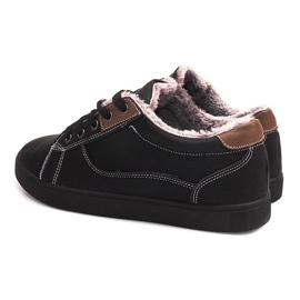 Zapatillas Cálidas Con Piel E754M-1 Negro 3