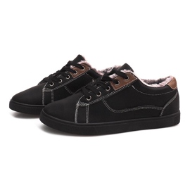 Zapatillas Cálidas Con Piel E754M-1 Negro 1